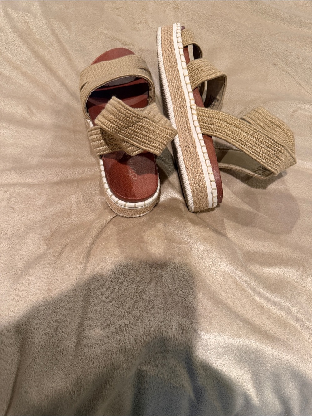 Womens Beige Strap Sandals